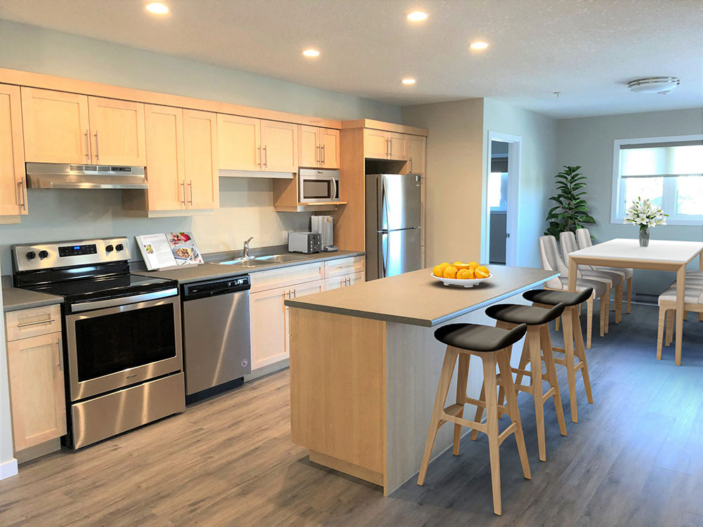 The Flats, Portage la Prairie, Manitoba Kitchen area of a unit at The Flats, Portage la Prairie, Manitoba